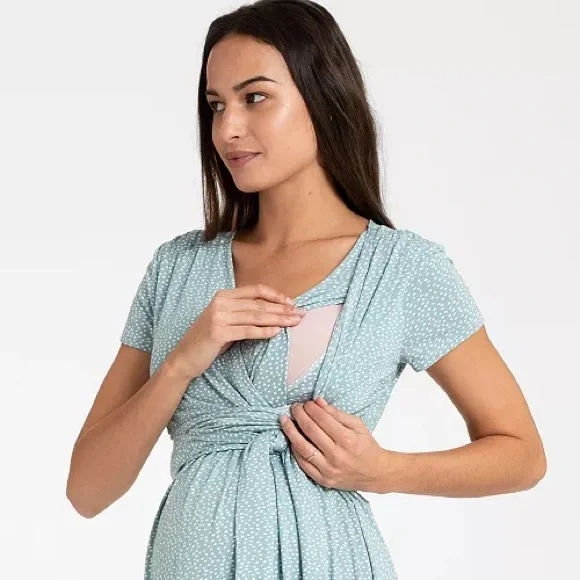 Seraphine Blue Wrap Midi Dress - Picture 11 of 11